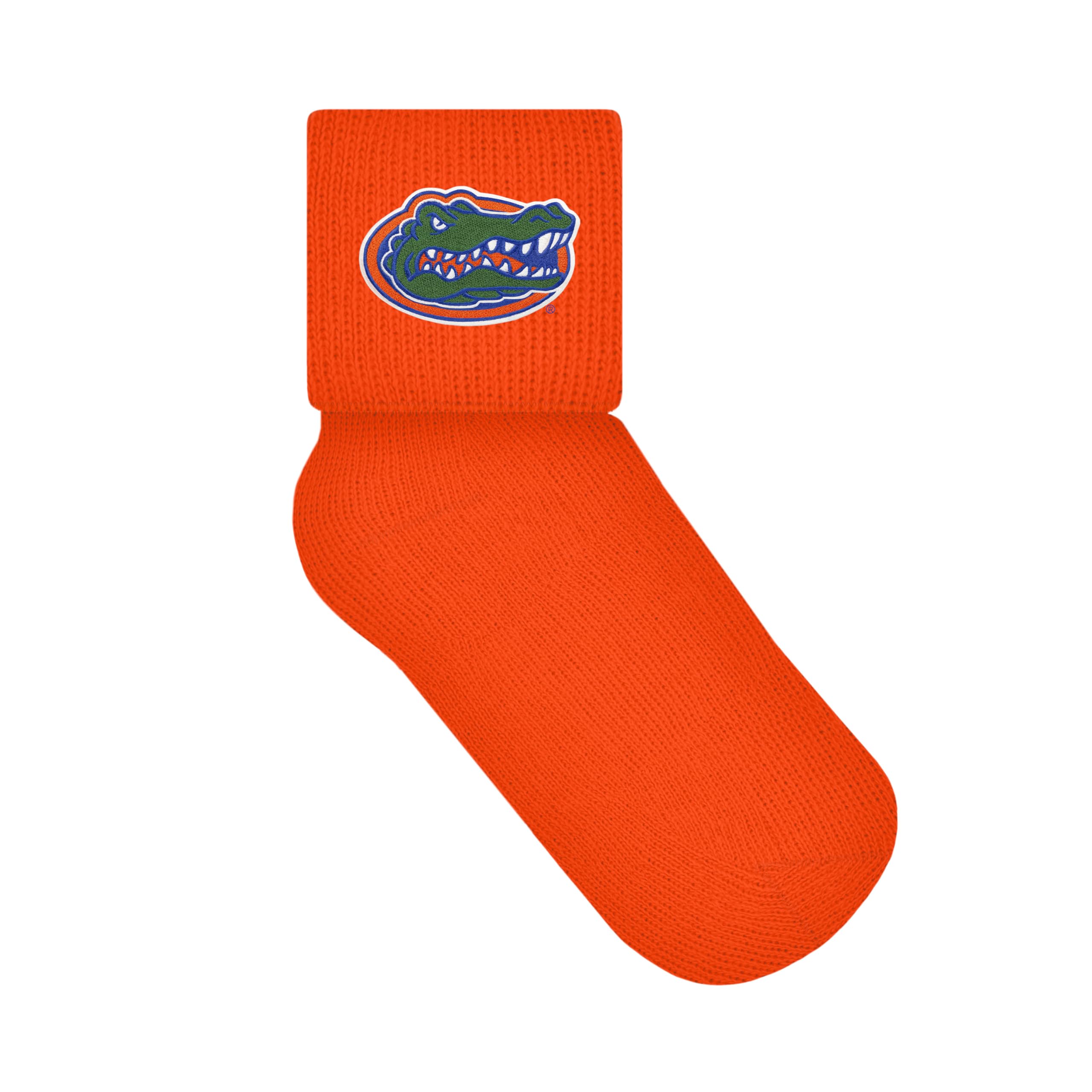 Creative Knitwear Florida Gators Infant Unisex Orange Solid Anklet Sock Embroidered Logo - Size 6-12 Months