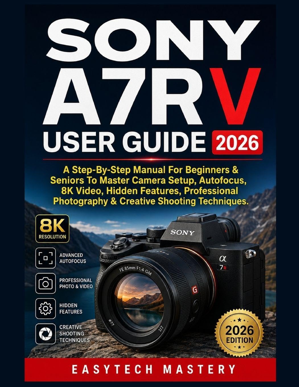 Sony A7R V User Guide 2026: A Step-By-Step Manual For Beginners & Seniors To Master Camera Setup, Autofocus, 8K Video, Hidden Features, Professional Photography & Creative Shooting Techniques