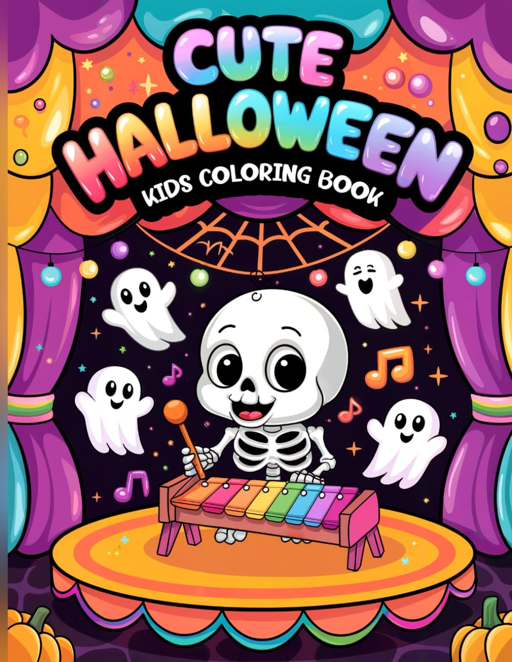 Cute Halloween Kids Coloring Book: Celebrate Halloween with cute and friendly characters in this fun, bold, and easy coloring book made just for little kids!
