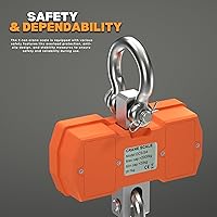 Vista 6 de Escala industrial de grúa de 2000kg/4000lbs, escala colgante de aleación de aluminio con control remoto, báscula industrial recargable de grúa