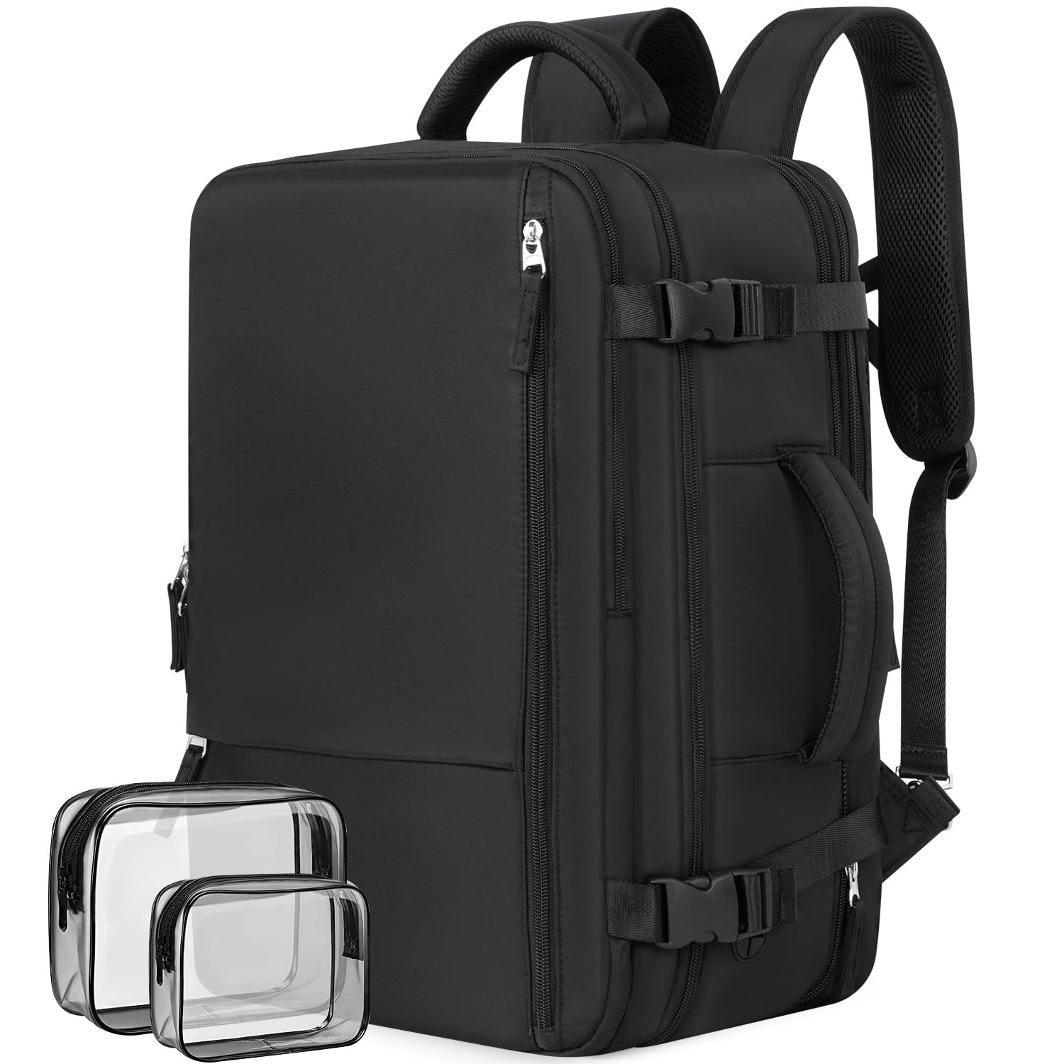 Rinlist Carry-on Backpack for Men Women,Travel Backpack Flight Approved Black XL