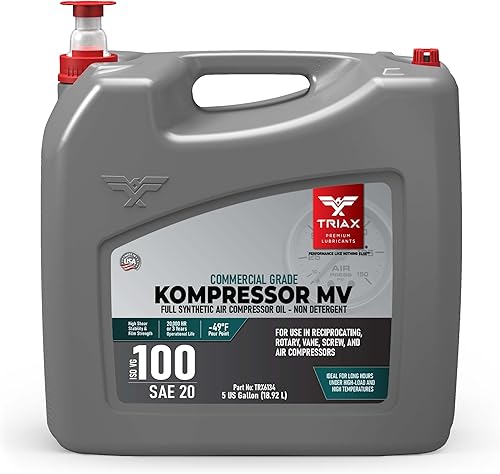 TRIAX Kompressor MV 100 - Aceite para compresor de aire totalmente sintético ISO 100 (SAE 30), no detergente, para rotativo, paleta, tornillo,