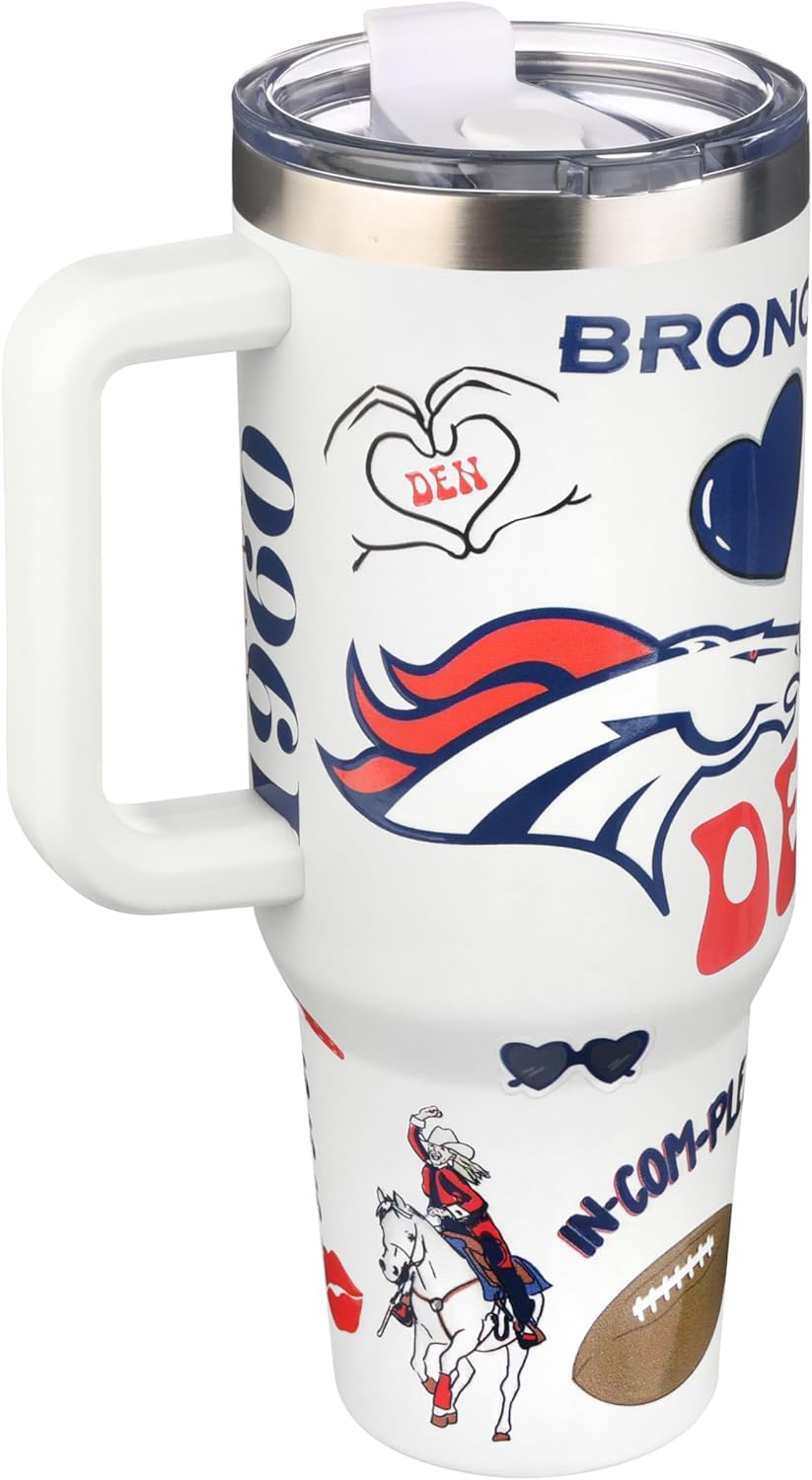 The Memory Company Officially Licensed NFL Game Day Tumbler - 40oz Stainless Steel Double-Wall Insulated Team Color Bling Cup with Team Logo, NFL Licensed Sports Travel Mug with Lid & Straw - Image 3