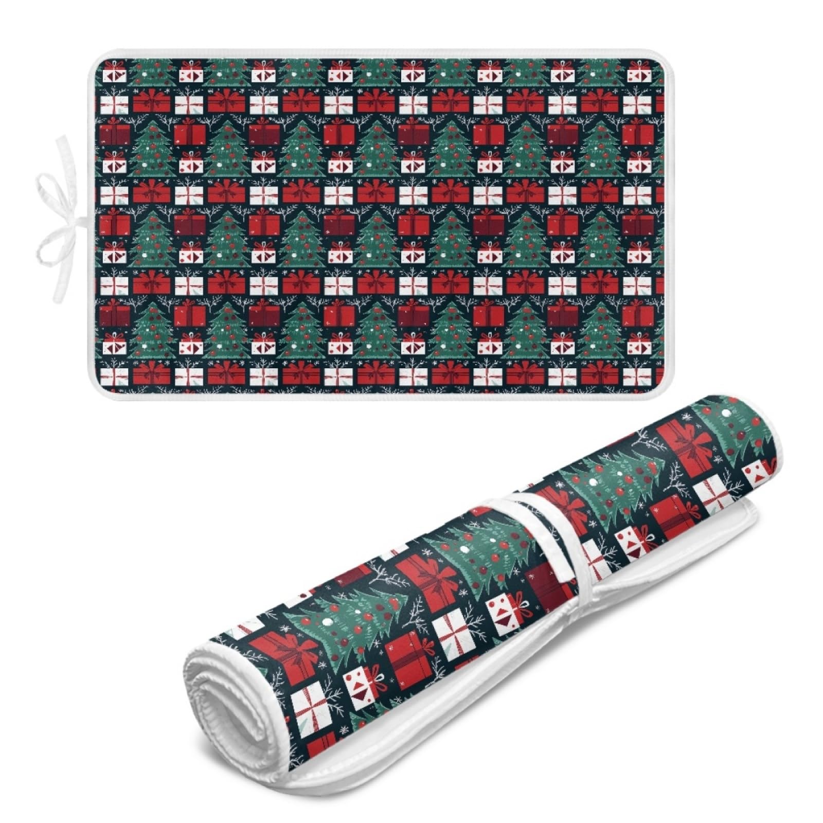 Bügelmatte Grüner Baum Bügeleinlage Faltbares Hitzebeständig Waschbar Bügelauflage für Tisch und andere Oberflächen Bügelbrett Unterlage rutschfeste Bügeldecke 80x50cm (2 Stück)