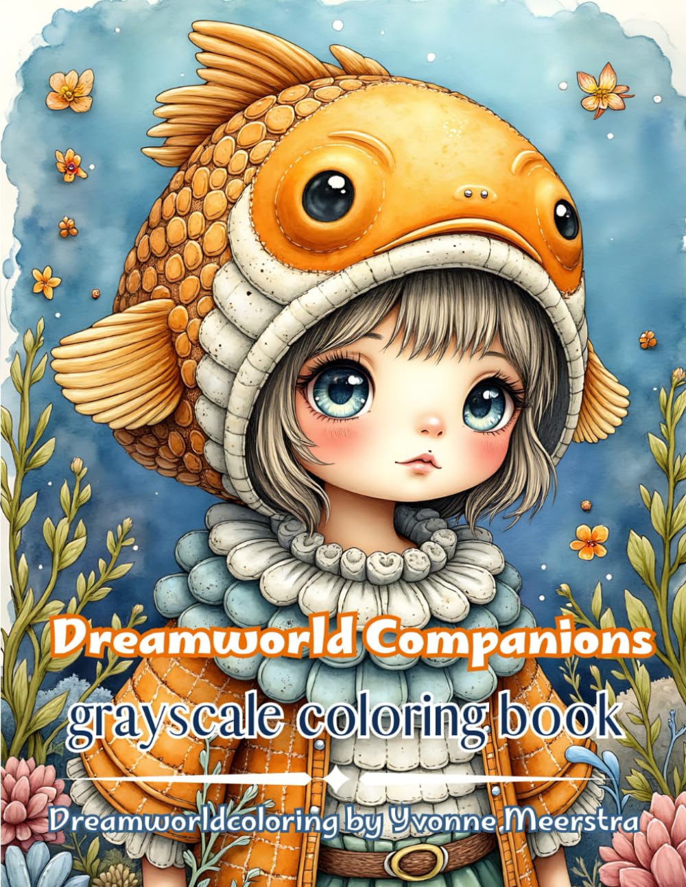 Dreamworld Companions: A Whimsical Grayscale Coloring Journey with Magical Creatures