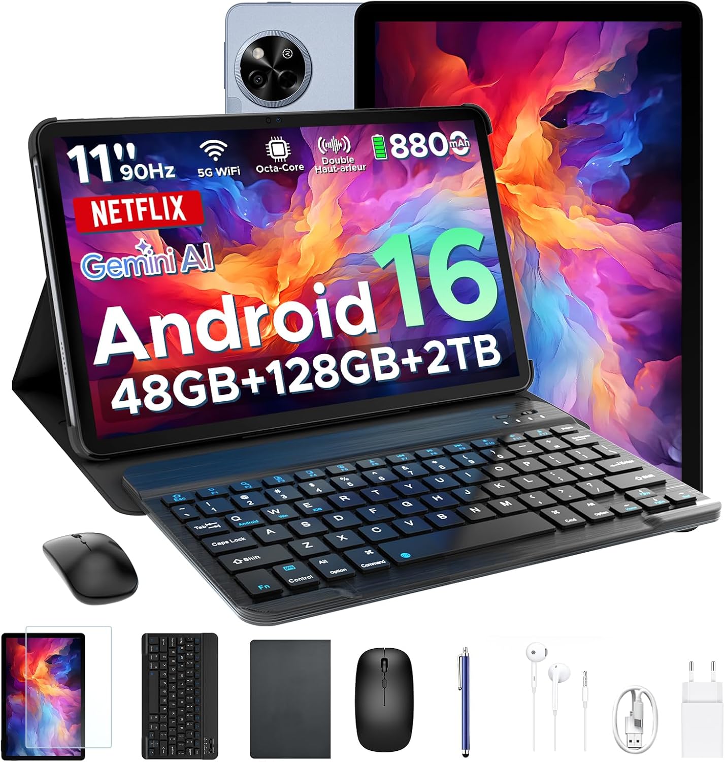 P11 Android 16 Tablet 11 Pulgadas, 48GB RAM + 128GB ROM/2TB TF, 90Hz, T7250 Oct…