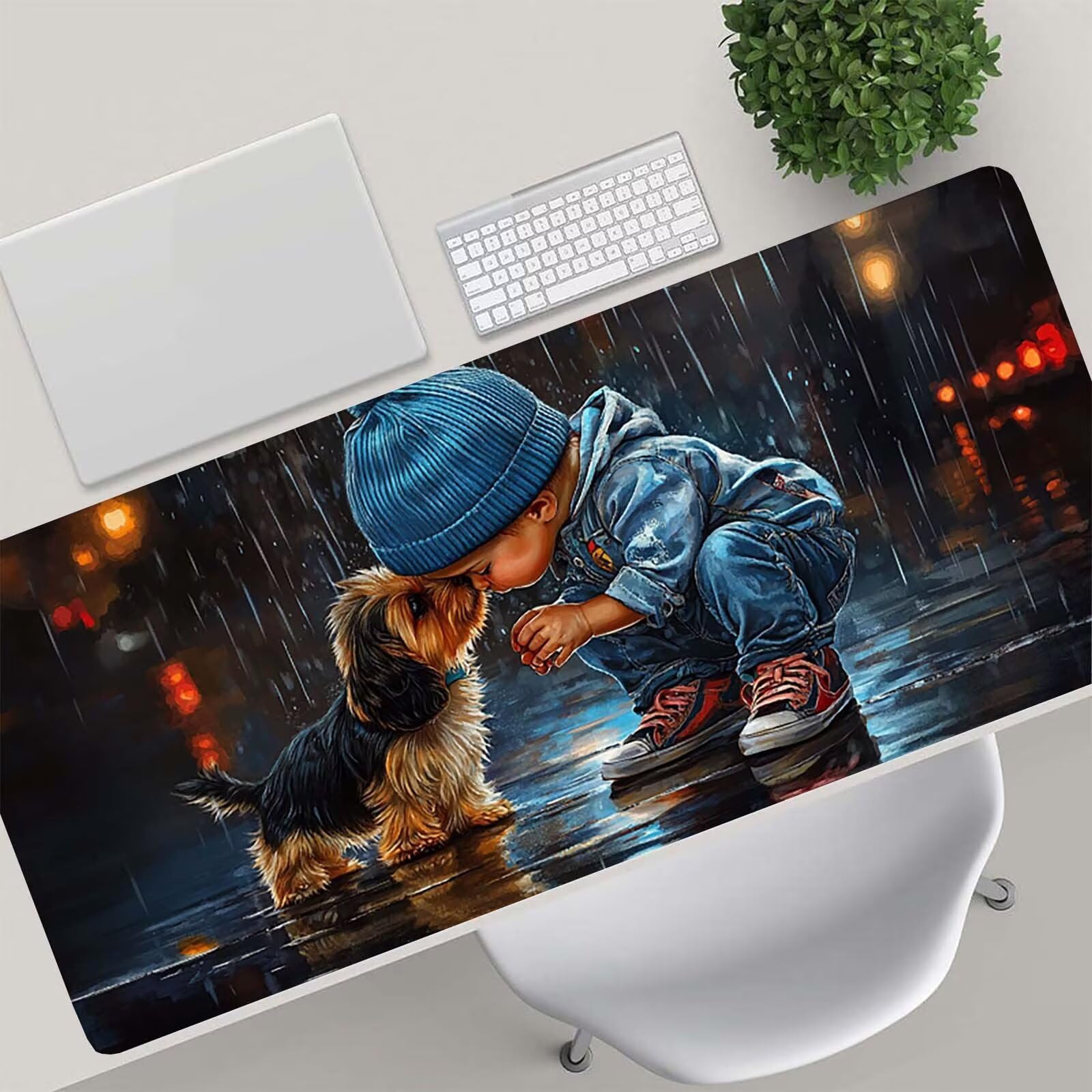 Tappetino Mouse Gaming, 1200x600mm Tappetino Mouse XXL cane 0c0-242 | Mouse Pad Grande, Ottimizzato per i Sensori da Gioco, Migliora Precisione e Velocità, per Mac e PC, ragazzo