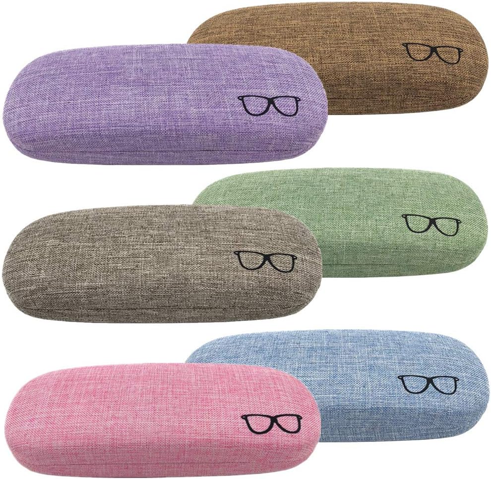 Eyeglasses Case,(6 Piece) Unisex Hard Shell Eyeglasses Cases Protective