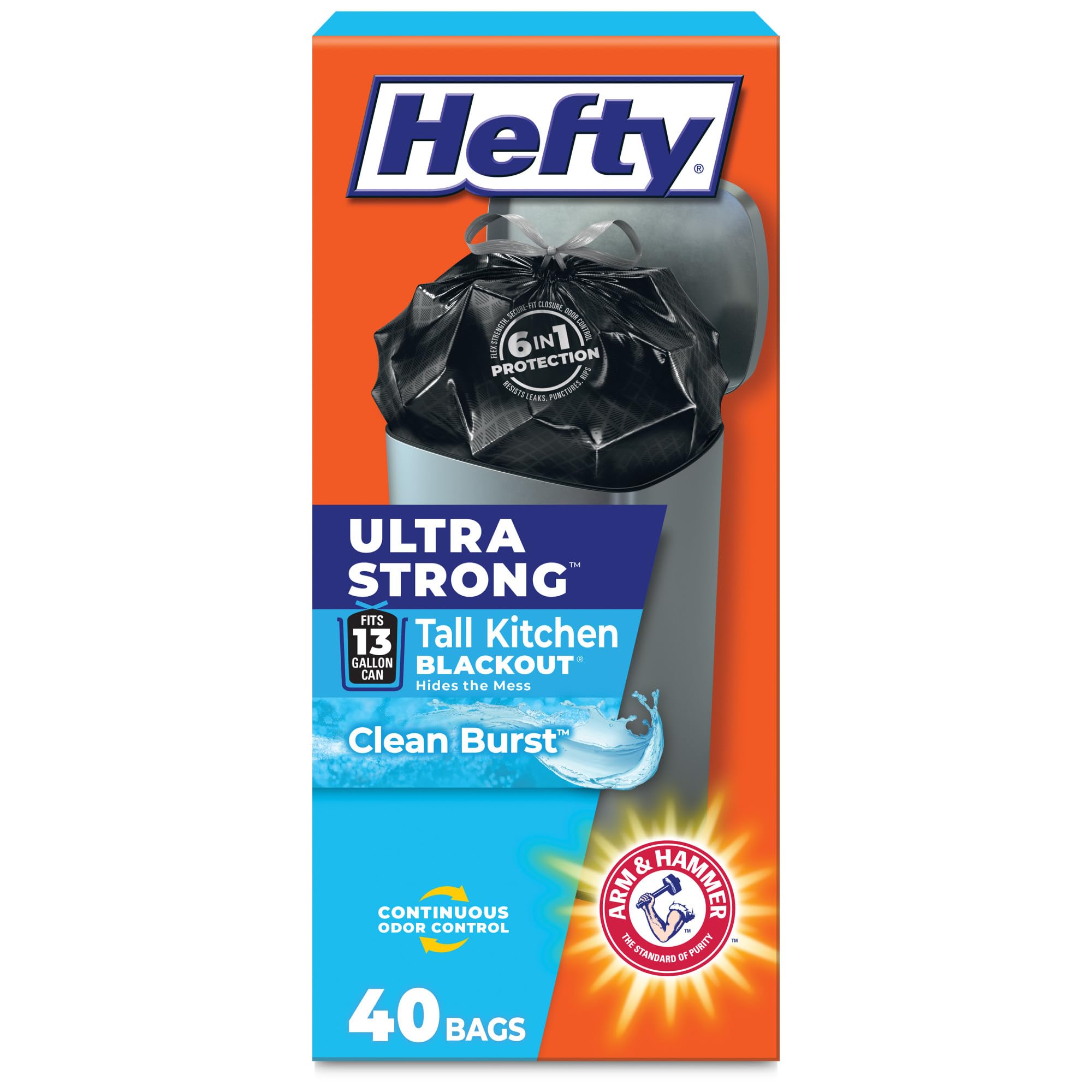 Hefty Tall Trash Bags - 40 Count, 13 Gallon -1