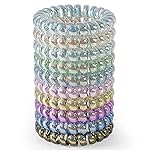 JessLab Spiral Hair Ties for Women, 10-Pack Traceless No-Damage Ponytail Holders, Coils Hair Bands for Girls, Assorted Colors