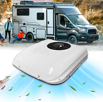 24V DC RV Air Conditioner Universal RV Rooftop Ac Unit 24 Volt Roof Top Camper AC Units, Quiet Easy Install Only Cooling For Truck, Trailer, Fifth Wheel, Golf Cart, Motorhome, Van, Bus