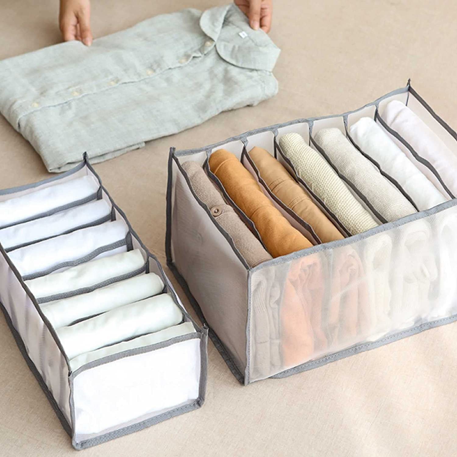 5 Pezzi Vano Portaoggetti per Jeans Scatola di Separazione della Maglia dei Vestiti del Cassetto dell'Armadio Pieghevole Organizzatore per Guardaroba per T-Shirt Pantaloni Legging