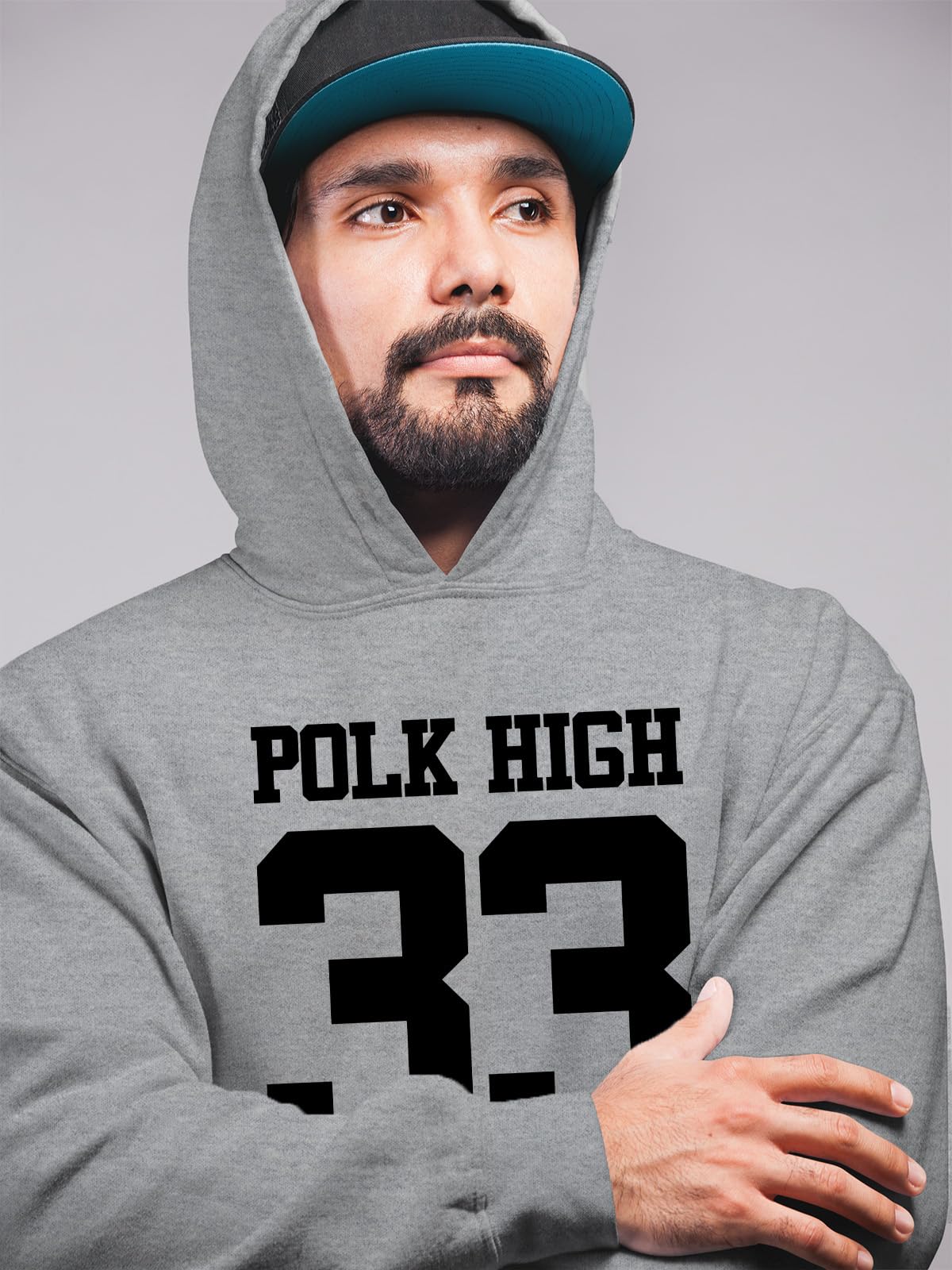 OM3® Polk-HIGH-33 - Felpa con cappuccio, da uomo, serie Al Bundy Kult TV, High School American Football, taglie S - 4XL