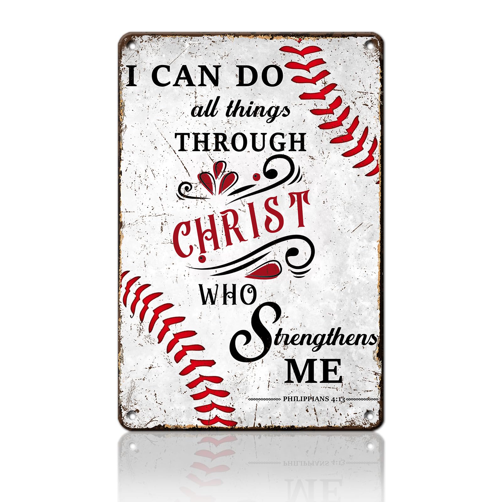 Anceky Retro Metal Tin Sign Baseball Sign Funny Wall Decor for Home Farmhouse Backyard Bar Outdoor 12×8 Inch