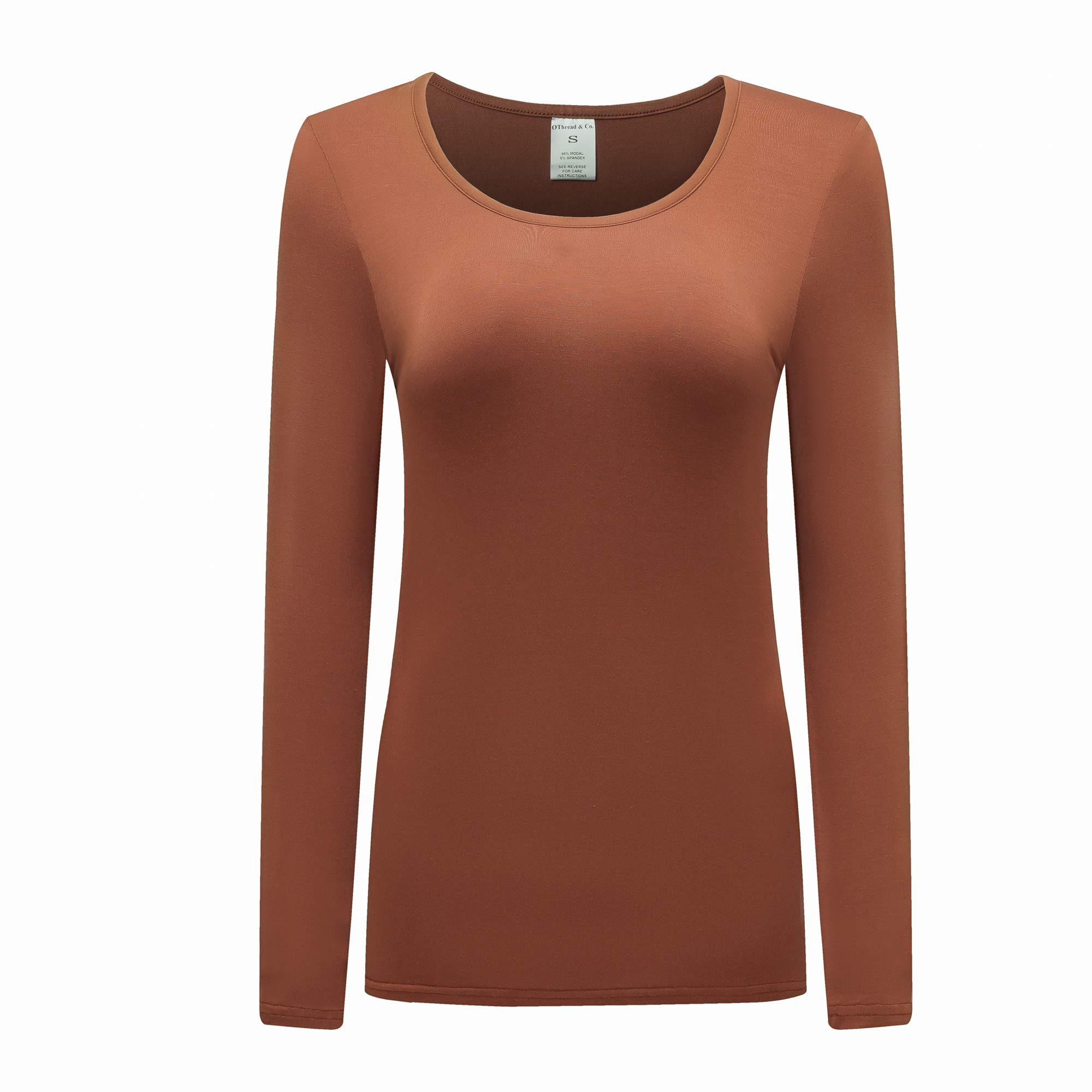 Women's Long Sleeve T-Shirt Scoop Neck Basic Layer Spandex Shirts