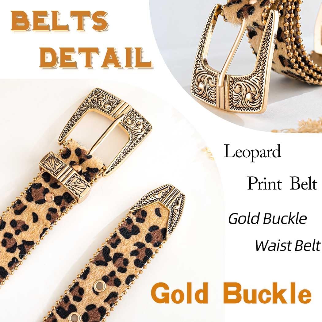Leopard Belt for Women Leopard Print Faux Leather Belts Fashion Ladies Belts With Pin Buckle for Jean Pants Dress - Image 3
