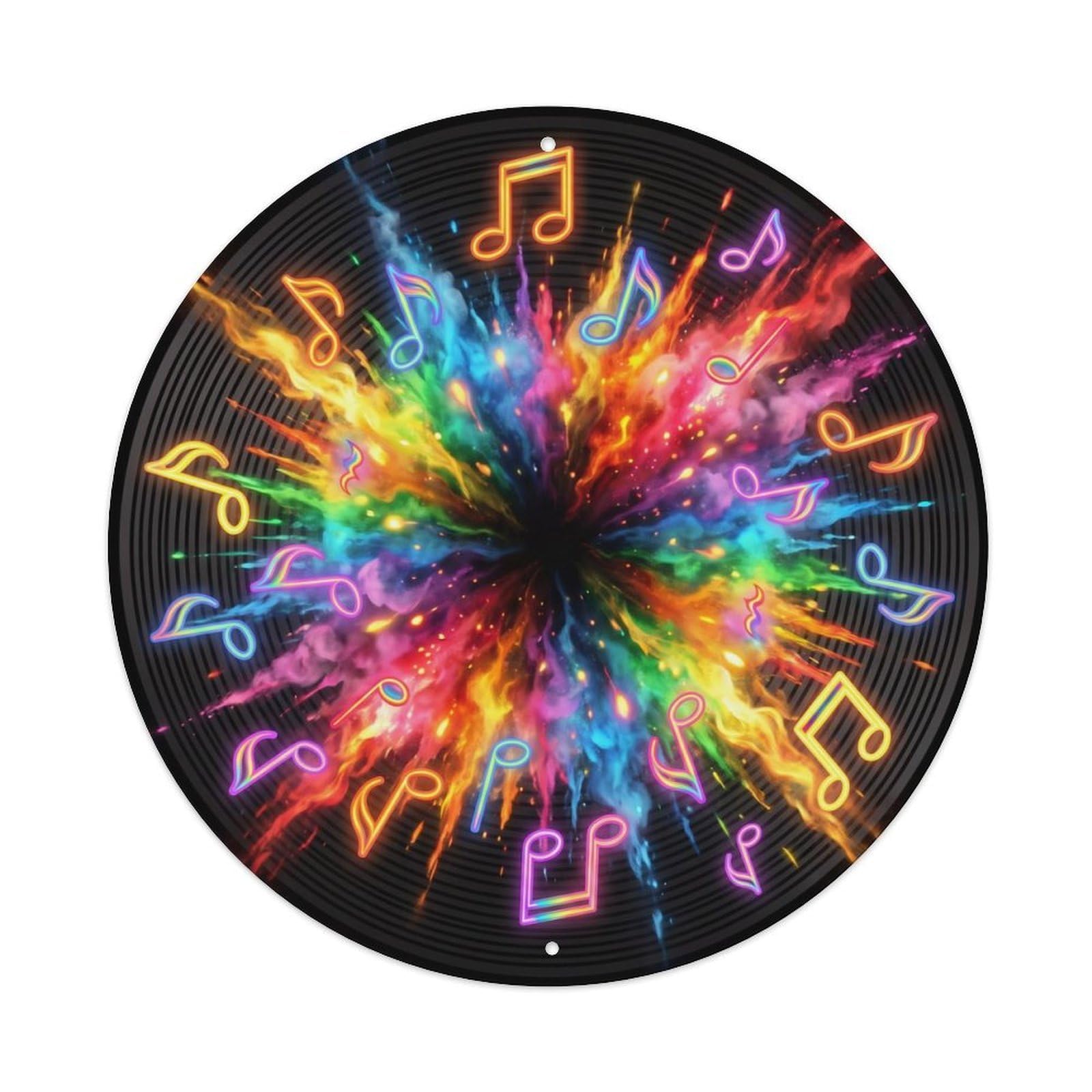Colorful Music Vinyl Records Detonate Color Blast Metal Tin Sign