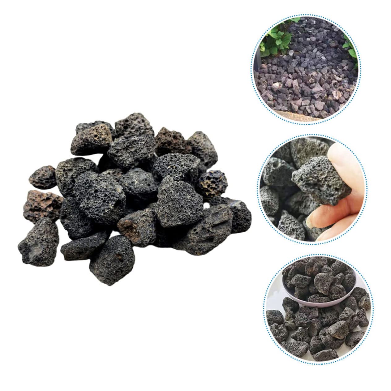 Happyyami Roches Volcaniques Naturelles pour Aquarium Décoration Élégante De Basalte Idéales pour Pots De Fleurs Et Aménagements Paysagers