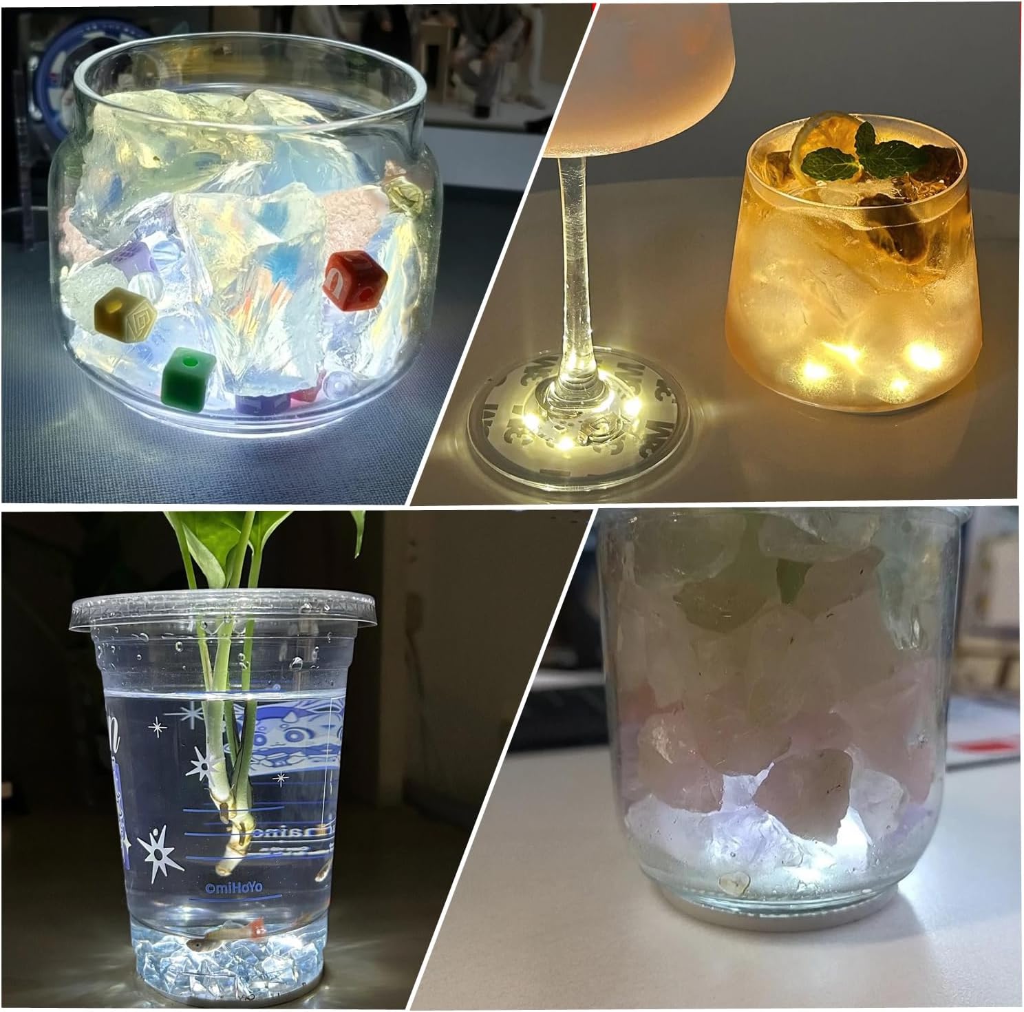 30Pcs LED Light Up Coaster, LED Bottle Cup Holder Lights for Liquor Bottles Drinks Club Bar Party Wedding Decorations, White