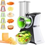 Electric Cheese Grater Salad Shooter,5-In-1 Electric Slicer For Home Kitchen,One-Touch Easy Control,With Safety Push Bar Cheese Grater Electric For Zucchini,Cheese,Vegetables And Smoothie