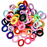 Vista 10 de Cintas elásticas para el pelo de bebé, bandas elásticas para el cabello pequeñas para niñas, bandas elásticas para coletas (negro)