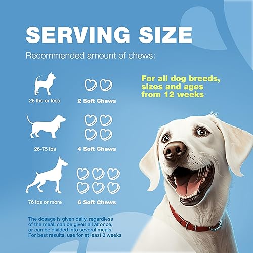 Miniatura 9 de Masticables calmantes de cáñamo para la ansiedad de los perros, golosinas calmantes para perros con melatonina, raíz de valeriana, extracto de