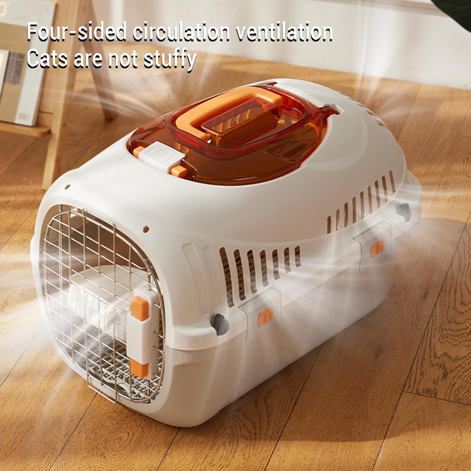 Plastic Dog Crate Airline Cat Carrier Kennel Hard Shell Ventilation Large Space Portable Pet Travel Carrier Outdoors Trip