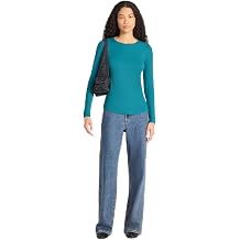 No Boundaries Junior's Long Sleeve Ribbed Crewneck T-Shirt