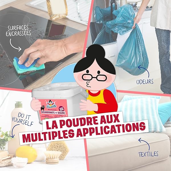 Paulette - Bicarbonate de Soude - Nettoie en Douceur, Ravive les Couleurs, Neutralise les Mauvaises Odeurs - Authentique et Naturel, Ecocert - 4kg - 5