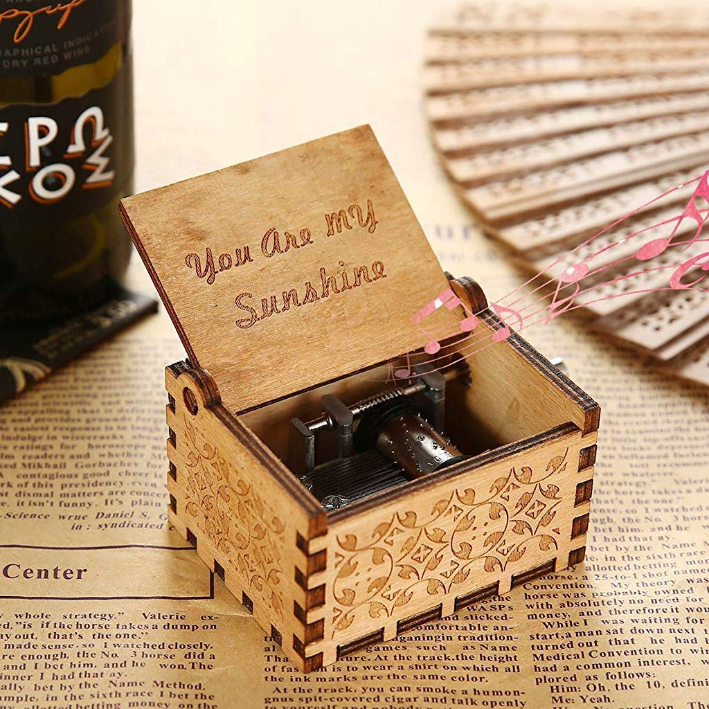 PATPAT® Music Box, Wooden Classic Music Box with Hand Crank Birthday Gifts for Girls Boys Diwali Gifts for Kids Friends Family -You are My Sunshine 1