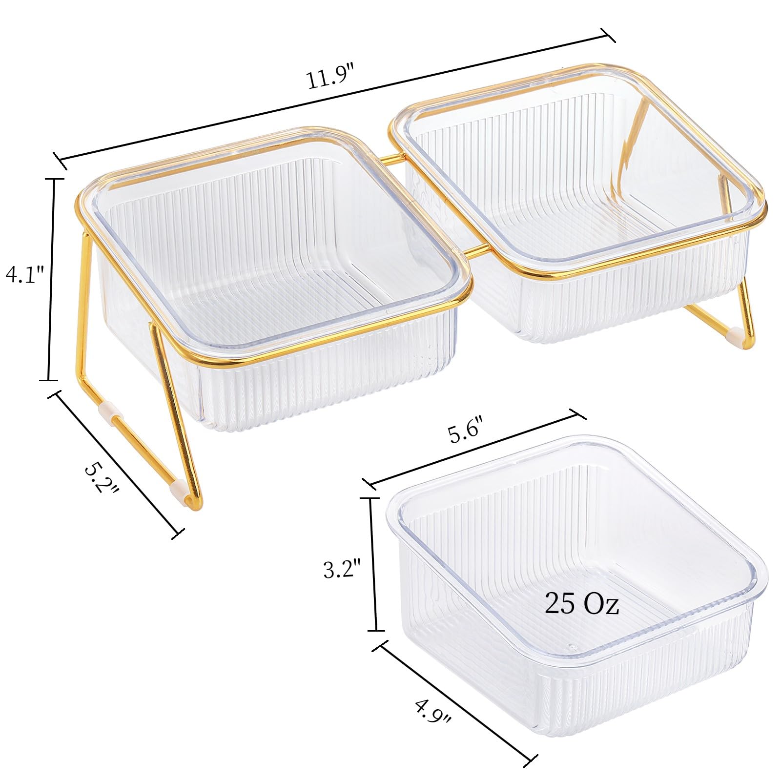 Ensemble de gamelles surélevées pour chats – 15 bols surélevés inclinés avec support en fer, plats anti-vomissements pour chats d'intérieur et chiots – 708,7 g