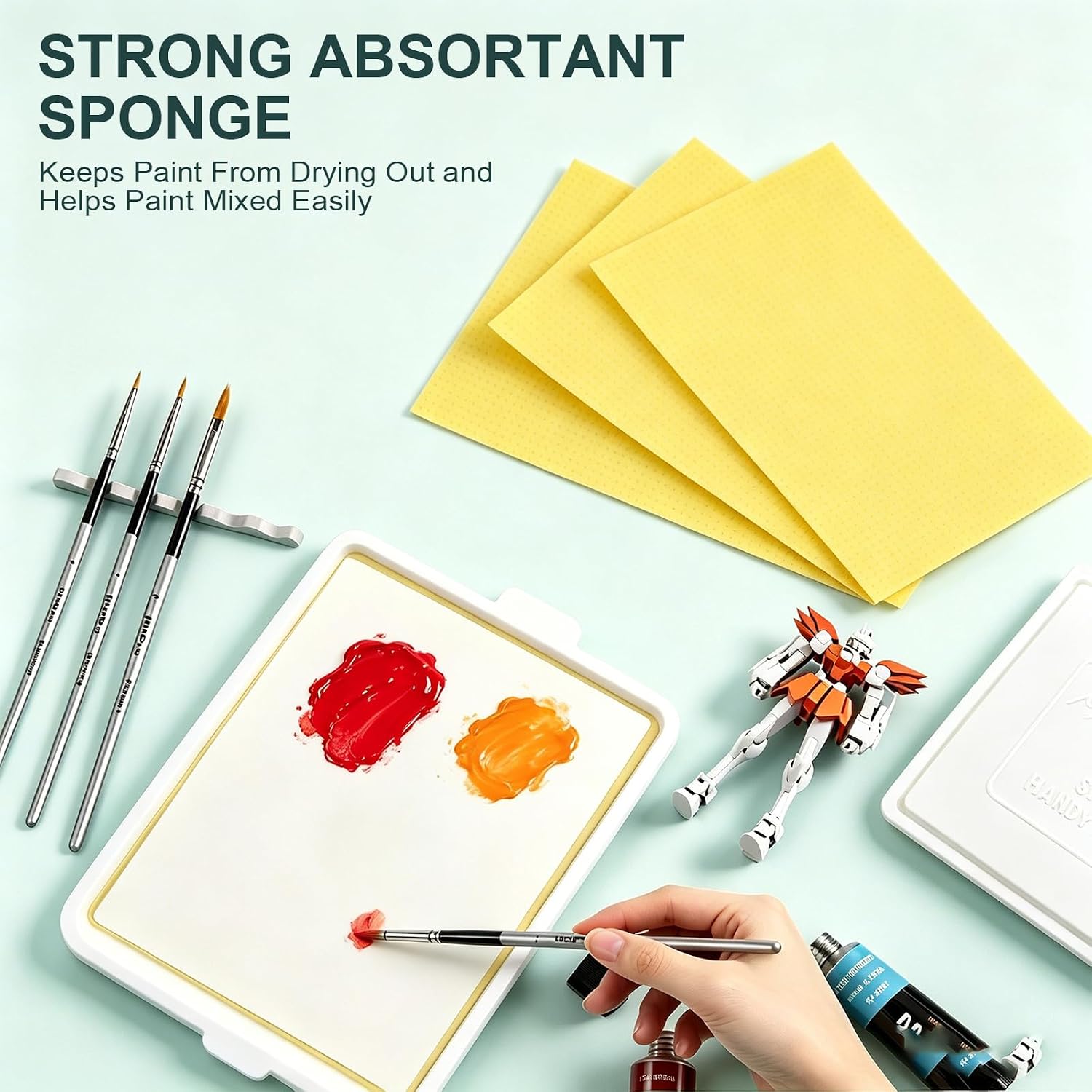 Wet Palette Refill for Masterson Handy Wet Palette 3Sponges & 30 Reusable Pallet Paper Sheets Refillment for 8.5in x 7in Palette Tray