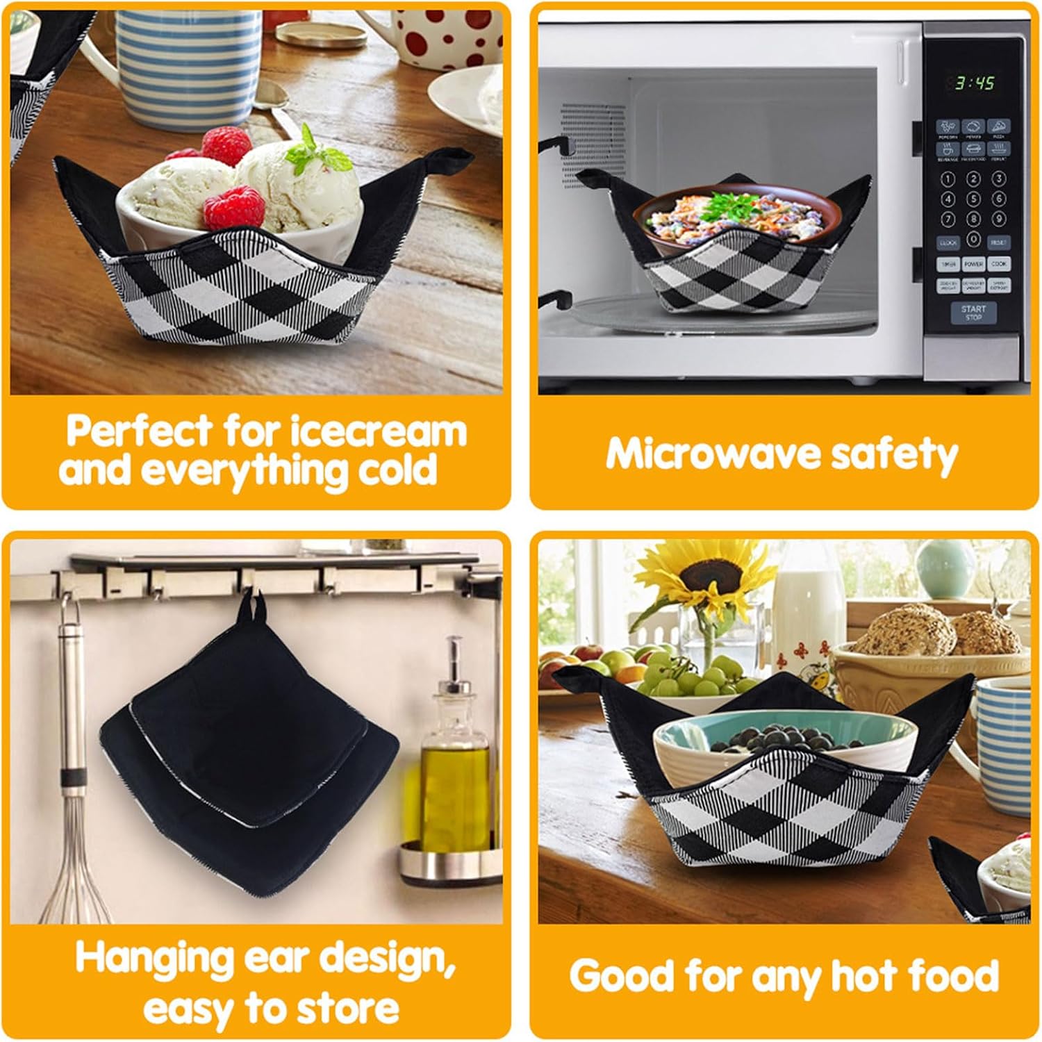 1 Set Microwave Safe Hot Bowl Holder Protect Hand Holders Cotton Kitchen Accessories Protect Hand Holders
