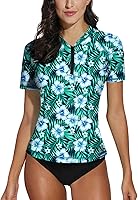 Vista 107 de BesserBay Women’s Rash Guard Shirt UPF 50+ Half Zip Short Sleeve Quick Dry Swim Shirt Swimsuit Tops