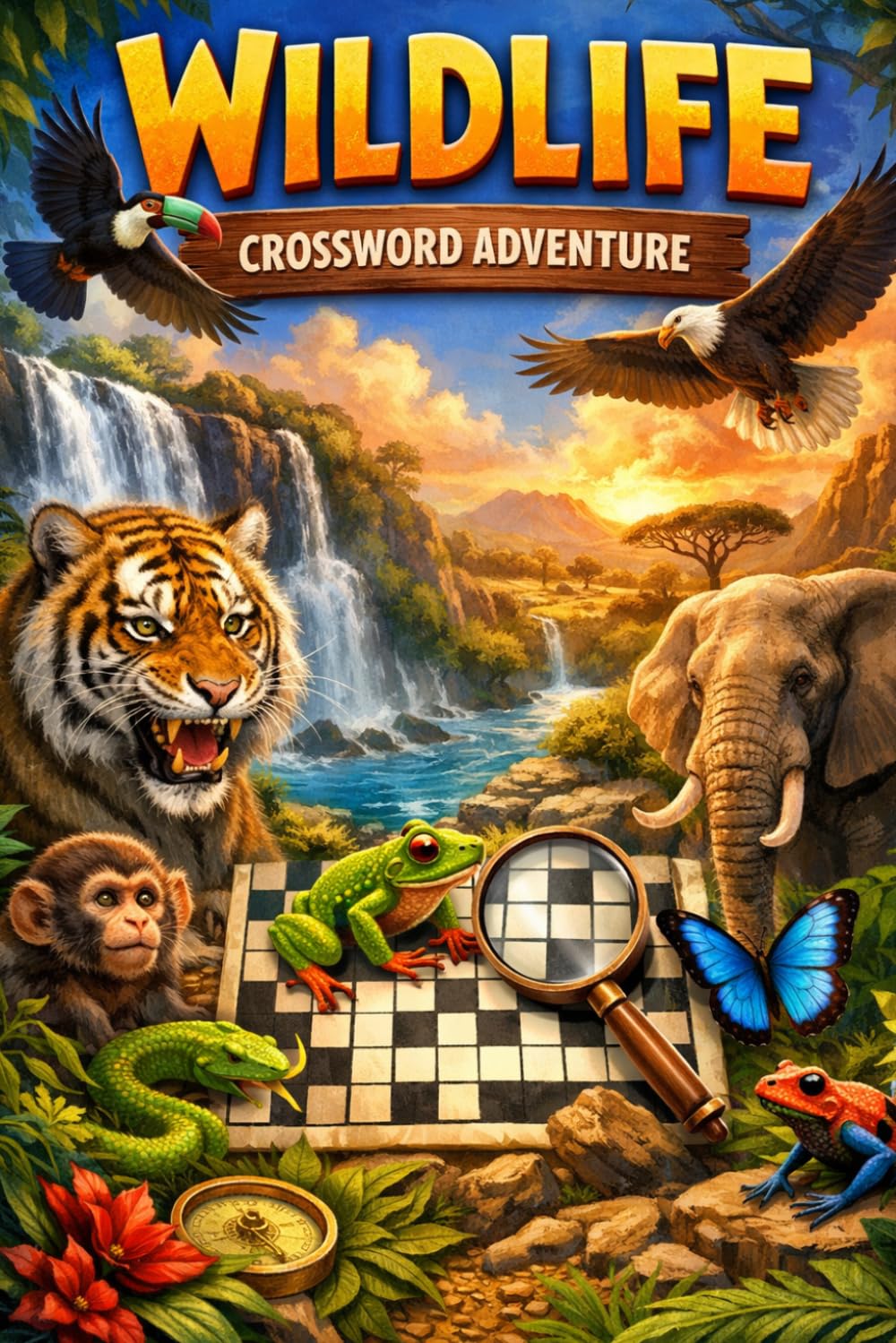 Wildlife Crossword Adventure: Relaxing and Fun Crossword Puzzles Inspired by Animals and Nature for Adults and Teens