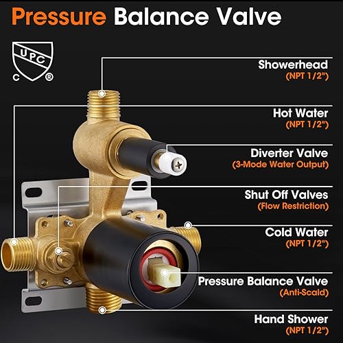 Miniatura 3 de Wintap Sistemas de molduras de ducha para bañera WT-9812BK