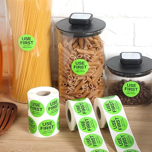 Vista 64 de Epakh 2000 calcomanías de uso para servicio de alimentos, etiquetas de control de inventario de 1.5 pulgadas para restaurante, adhesivo permanente