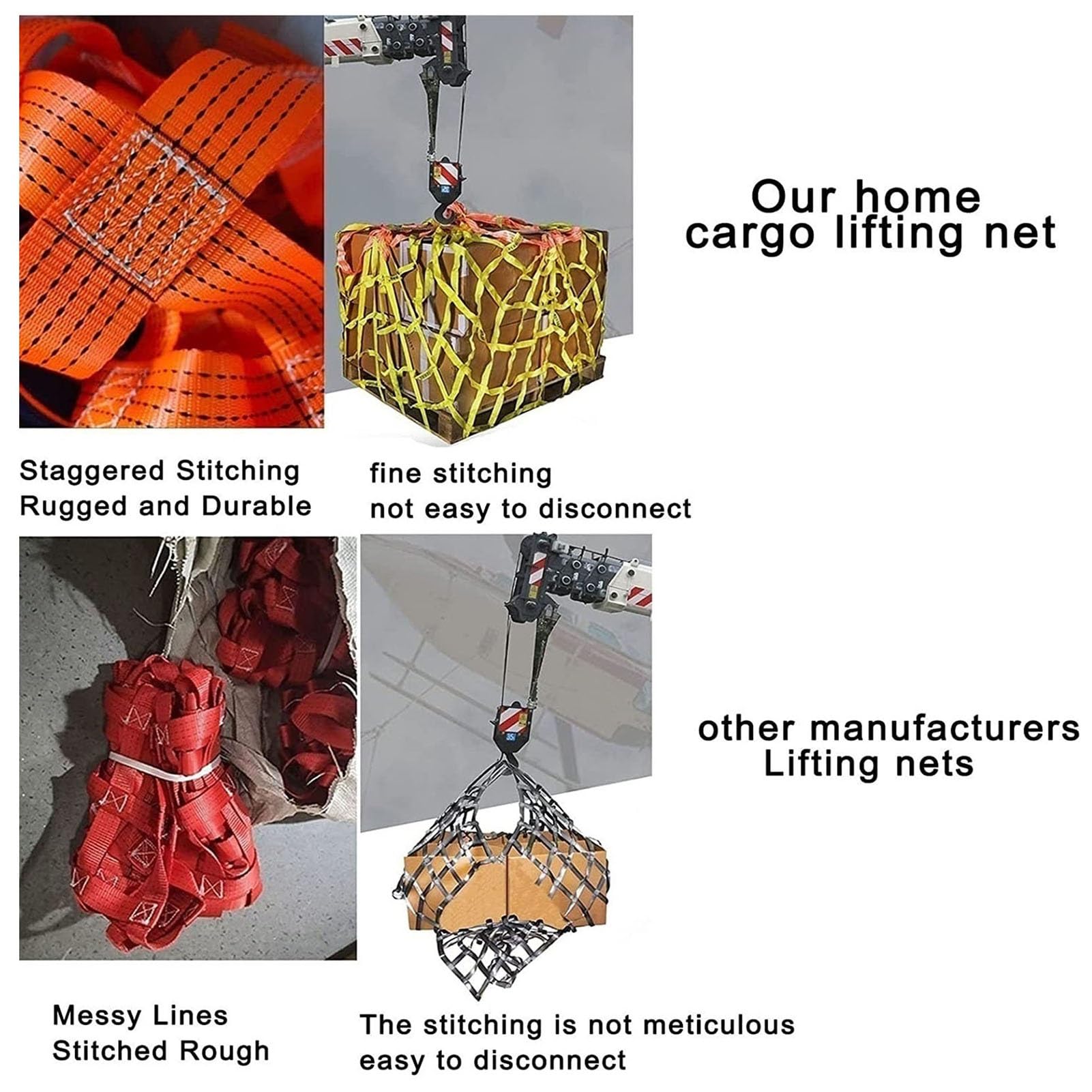 Rete Di Sollevamento In Nylon 1x1 M Con Cinghie, Capacità 1,5 T – Per Carico, Sicurezza E Arrampicata