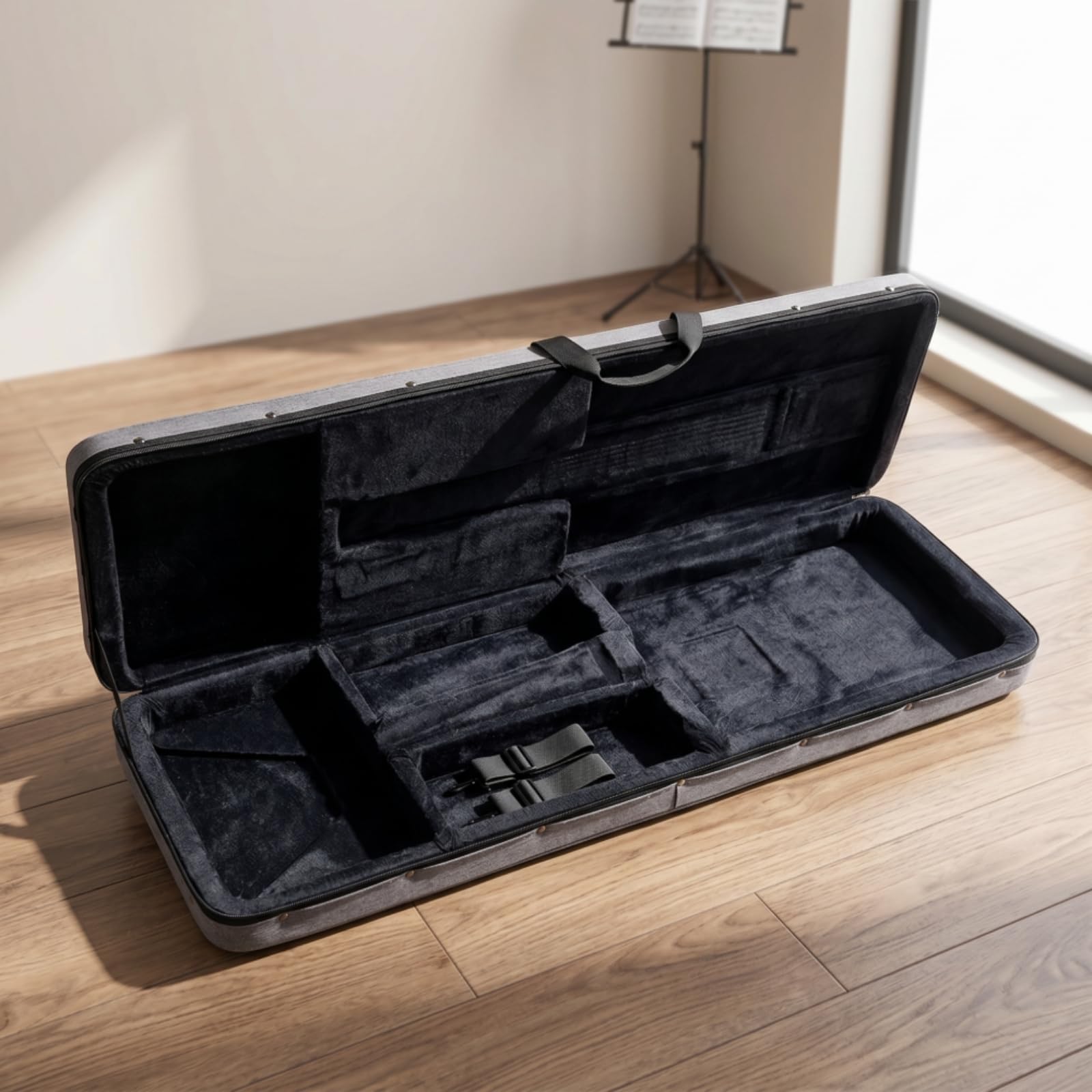 Gitarrenkoffer mit Schaumstoffschale rechteckig E-Gitarren-Koffer stoßfest Hartschalen-Gitarrenkoffer für Gitarristen, Musiker, Musikstudio, Zuhause