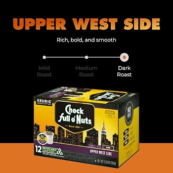 Chock Full o' Nuts Variety Pack Keurig K-Cup Pods for Keurig Brewers Premium Arabica, Mild, Medium and Dark Roast Single Serve 4 Packs of 12 K-Cup Pods