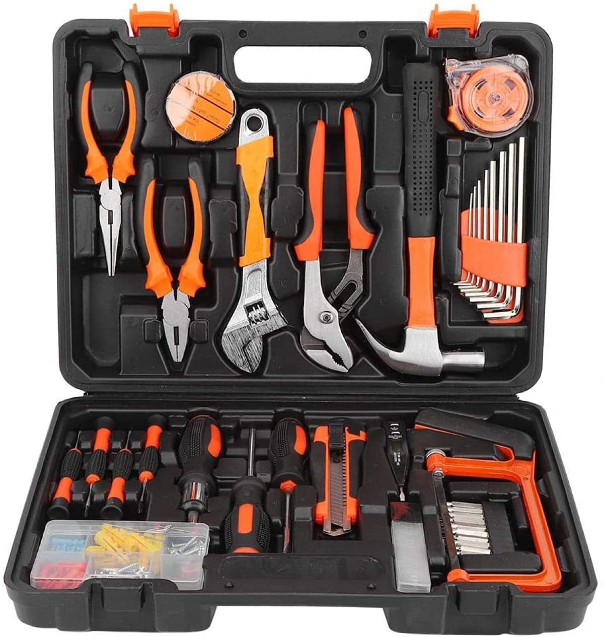 Juego De Herramientas De Reparación, 100 Piezas/Juego De Llaves para El Hogar, Alicates, Juego De Herramientas De Reparación, Juego De Herramientas De Mano con Estuche De Plástico