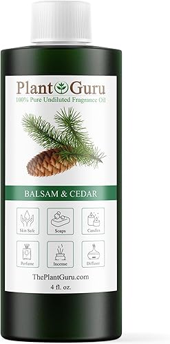 Aceite aromático de bálsamo y cedro de 4 onzas líquidas Aceite perfumado para hacer jabón velas bombas de baño mantequillas corporales Utilizado en