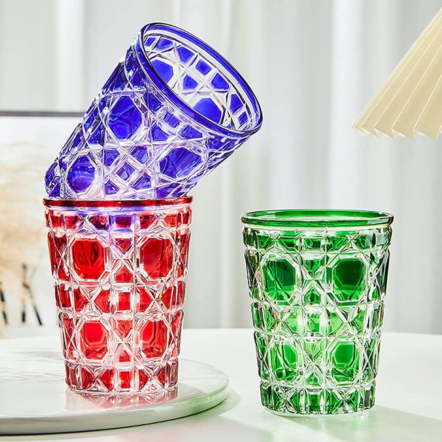 Bicchiere in vetro colorato per uso in bagno per collutorio tazza tazza tazza porta spazzolino da denti