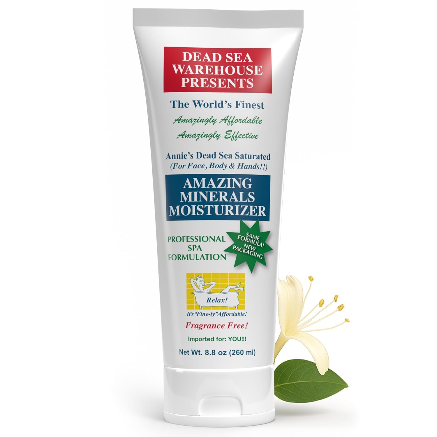 Dead Sea Warehouse - Amazing Minerals Moisturizer - Body Lotion for extremely dry skin - Great for Face, Body & Hands - For Women, Men, & Children- Fragrance Free (Pack of 2)
