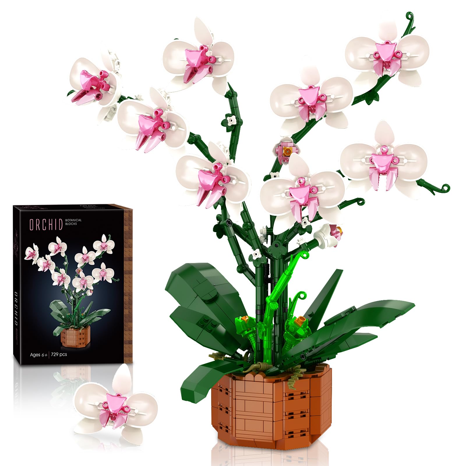 Amazon.com: Joniuuca Orchid Building Blocks Set with LED Light