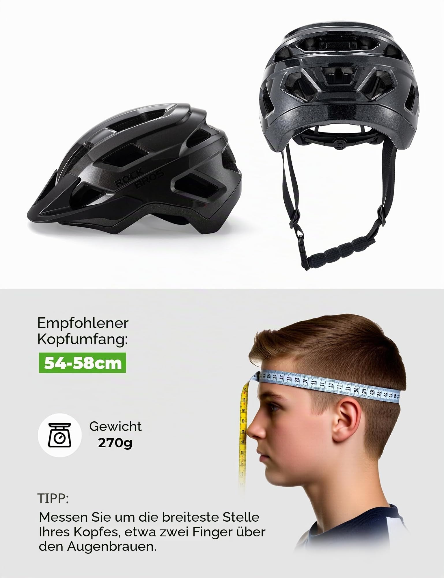 ROCKBROS Fahrradhelm für Jugendliche, Kinderhelm mit Abnehmenbarem Visier, Sicher Tiefe Passform Optimale Belüftung, Kinder Helm für Radfahren Skateboard Schulweg Waldtour Roller