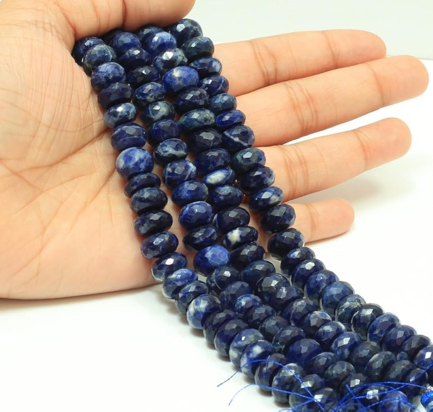 Perles de sodalite naturelle 9mm facettes pour création collier bracelet