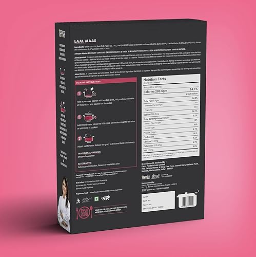 Miniatura 2 de CERES FOODS Indian Rajasthani Laal Maas - Masala líquida instantánea de curry indio ahumado, salsa a fuego lento famosa picante de Rajasthan, solo