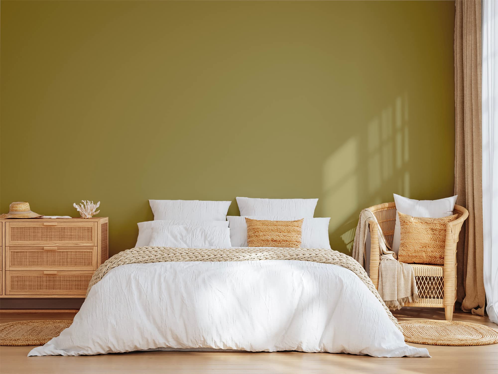 BOX DECO COULEURS Pittura murale naturale ecologica opaca aspetto interno Natura - 2,5 L, Verde Oliva