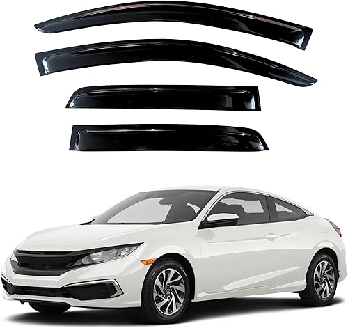 Miniatura 382 de KPY Moldura deflectora de viento con protección contra la lluvia compatible con Mazda 6 Sedan 2004-2013, 4 unidades, para ventana lateral